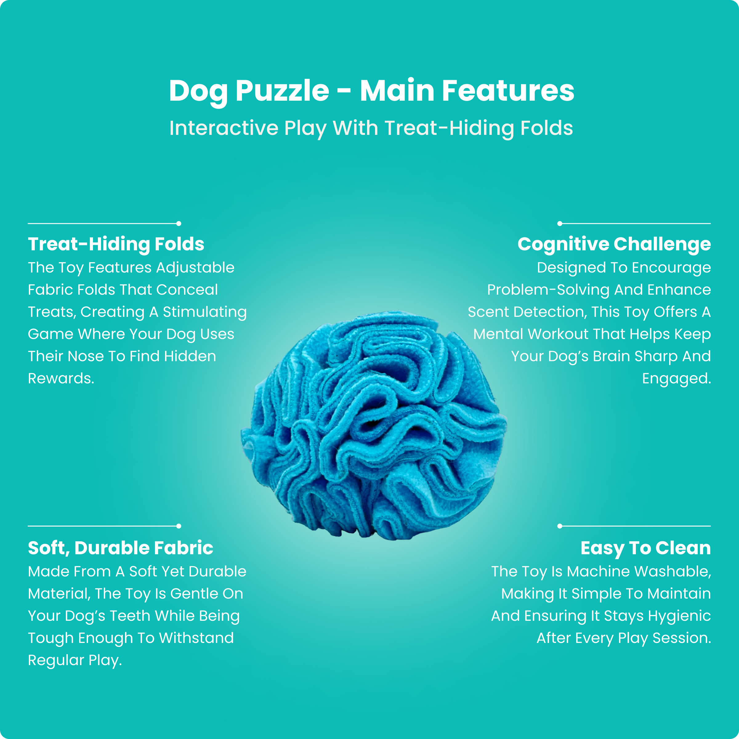 Snuffle Interactive Foraging Dog Puzzle Ball Toy for Puppy and Adult