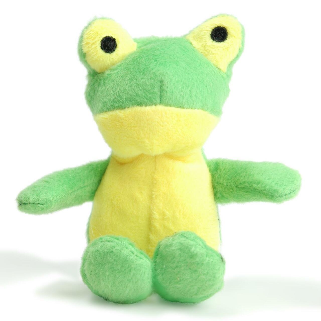 TinyToy Green Frog Plush Dog Toy for Small Dogs